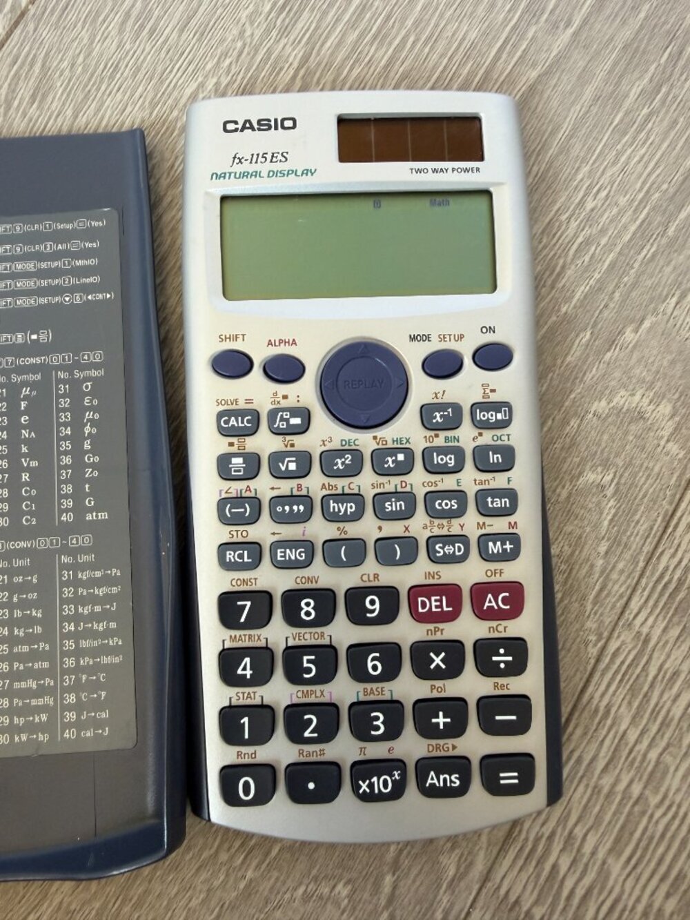 Casio fx-115ES Scientific Calculator Natural Display Two Way Power w/ Cover - Picture 2 of 7